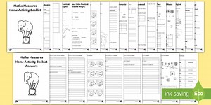 Year 1 Maths Measures Learning From Home Activity Booklet