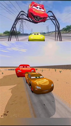 Can Brown Lightning McQueen Escape the GIANT Spider Monster? 😱🚗 | BeamNG.drive
