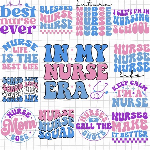 Retro Nurse PNG Bundle | Vintage Nurse Clipart | Funny & Inspirational Nurse Quotes | Sublimation Shirt Designs - Etsy