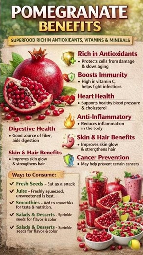 Pomegranate: The Superfood for Immunity, Heart & Skin!” #healthydrinks #foodismedicine #superfoods