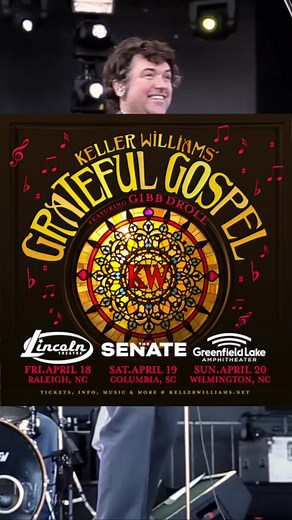 🙌🏻 Keller’s Grateful Gospel ft. Gibb Droll will be riding the mighty high in the Carolinas this Spring! 🌟4/18 Raleigh NC Lincoln Theatre. 🙌🏻 4/19 Columbia SC The Senate Columbia 🙏4/20 Wilmington NC Greenfield Lake Amphitheater #kellerwilliamsgratefulgospel #gibbdroll | Keller Williams