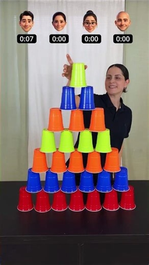 Cup Stacking Battle: Who’s the Fastest? 🏆 Family Challenge #short2026