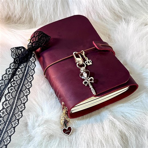 Personalized Gothic Leather Notebook, A6 Trifold Traveler's Notebook, Witchy Refillable Journal, Gift for Her - Etsy