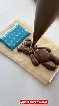 Teddy bear in bed cookie recipes and supplies linked in my profile#3d animated@priyastarofficial24