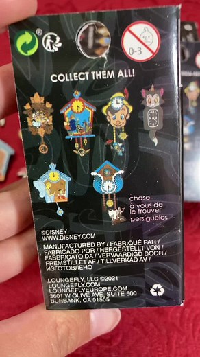 Pinocchio clocks! #disney #unboxing #pintrading #mysterybox #MacysGiftTok #loungefly #offwiththebox #pinocchio #figaro #geppetto #clocks