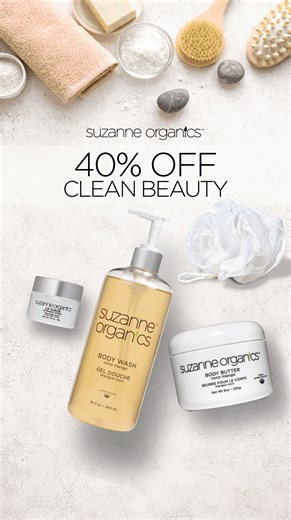 Get 40% OFF Clean Beauty favorites — including our most-loved body, hair and skin care essentials. Everything you need for head-to-toe hydration — now at our best prices of the season. | Suzanne Somers