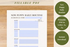 New Puppy Daily Routine 4 Free Bonus Files – Printable & Fillable PDF – Pet Planner – Bonus Chore Chart Sitter Template Puppy Guide - Etsy UK