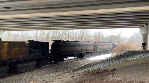 8.1K views · 184 reactions | LORAM Rail Grinder passing under the Cross Valley Expressway in Wilkes Barre, PA an hour ago. They are currently sitting in Yatesville, PA waiting for southbound 13Z to pass. 12/5/25 | Ditch Light Productions | Facebook