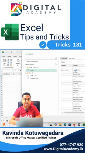 📊 Excel Web Connect – Real-Time People’s Bank Exchange Rates 💹 How to connect Microsoft Excel directly to the People’s Bank exchange rate page using Web Connect. This method allows you to automatically fetch and update exchange rates without manual data entry. 🔗 Live data connection ⚙️ No copy–paste, fully automated 📈 Ideal for finance teams, accountants, analysts, and students ⏱️ Saves time and improves accuracy | Kavinda Kotuwegedara