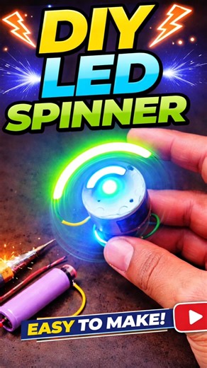 how to make led spinner. dc motor project. science project. #shorts #science .#diy