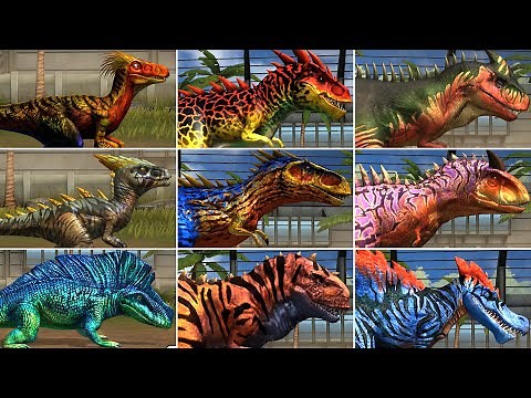 ALL RARE & SUPER RARE CARNIVORE DINOSAURS. All Max Level 40, All Evolution | Jurassic World The Game