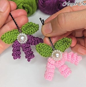 Amazing so easy and cute crochet hair pin for baby girl😍 #Angel_crochet_the_best #tutorial #yarn #explore #crochet | Angel crochet