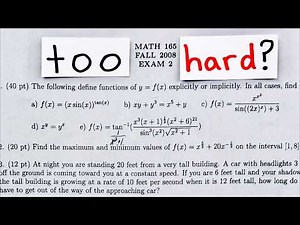Is this Calculus Exam TOO Hard??