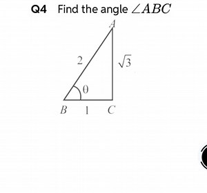 Find the angle ∠ABC in the given triangle where the sides are l... | Filo