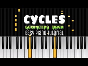 DJVI — CYCLES [Geometry Dash] | Easy Piano Tutorial | Perfect Piano Cover.