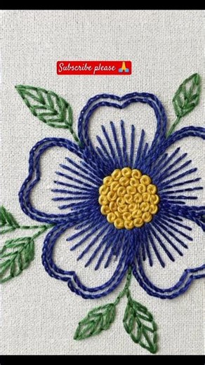 easy and beautiful embroidery design For beginners 💯💫👍#tutorial#beginnersstitch #embroidery