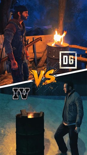 Days Gone Remastered vs GTA 4 | Fire Physics comparison 🔥 #shorts
