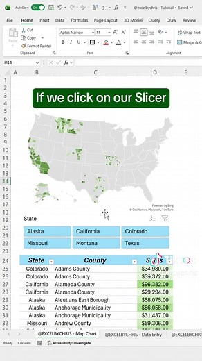 How to create a dynamic Map Chart in Excel! #excel #spreadsheet #corporate