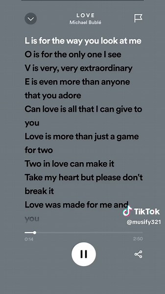 Michael Bublé Love Song Lyrics