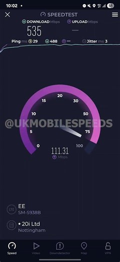 EE 4G Speeds Riverside Way Nottingham #ukmobilespeeds #speedtest #telecom