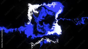 Red and blue flash. Motion. Black background with blurred spots made in computer graphics sparkling with light.