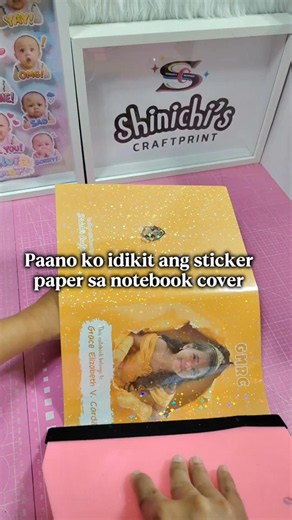 paano ko idikit ang sticker paper sa notebook cover #notebook#personalizednotebook