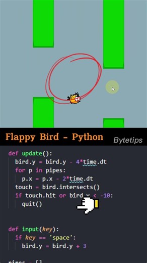 Create Flappy Bird game with Python #programming #python #pygame