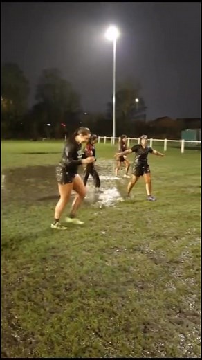 @highlight Training doenst stop just because of the weather! This was a few years ago! But literally making the most of it! #weather #training #rugbyunion #rugby #womensrugby #wet #rainydays #pitch | Hayley Hope