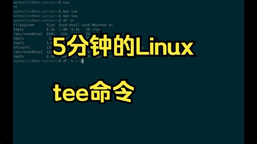 5分钟的Linux-tee命令