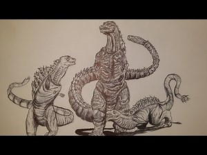 Drawing Shin Gojira 4th form