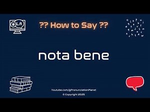 📜 ✍️ How to Pronounce nota bene? (CORRECTLY) | Pronunciation Planet