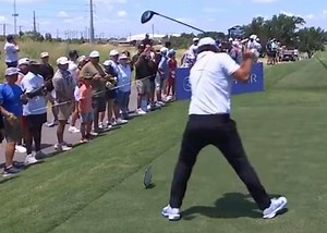 Watch an angry Brooks Koepka hammer tee marker toward fans before WD from LIV Dallas