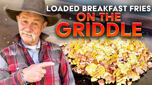 Loaded Breakfast Fries on the Griddle | Bacon, Ham, Egg and Cheese!