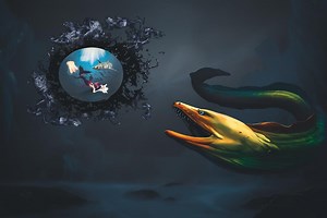 Dark Fantasy Mermaid & Sea Serpent Art | Underwater Ocean Scene | Printable - Etsy Canada