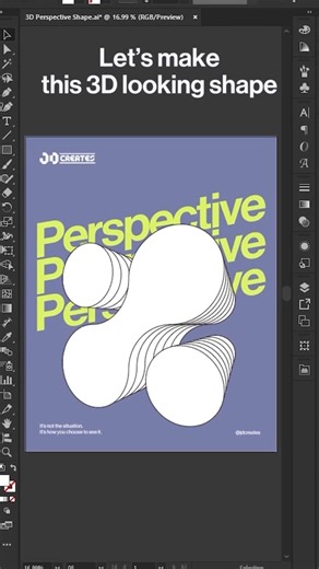 Turn Flat Shapes into 3D Perspective in Adobe Illustrator #illustratortutorial #graphicdesign