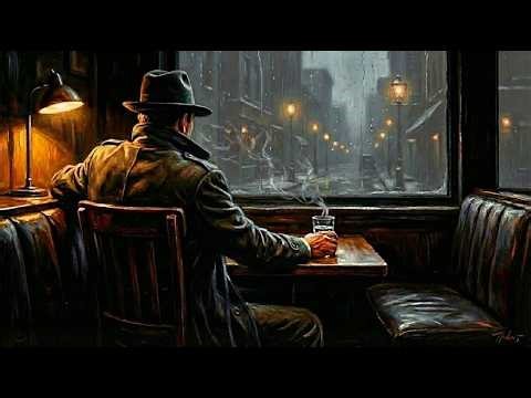 Midnight Jazz for Sleep | Snow Outside the Window | 1940s Noir Bar