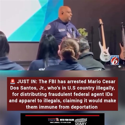 🚨 JUST IN: The FBI has arrested Mario Cesar Dos Santos, Jr., who’s in U.S country illegally, for distributing fraudulent federal agent IDs and apparel to illegals, claiming it would make them immune from deportation. | The Savage Diary