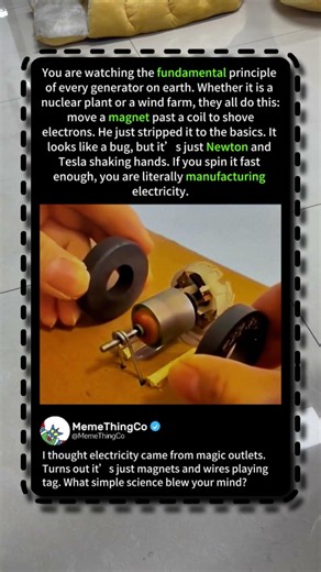 Every Generator on Earth Does THIS – Spin Magnets to Make Electricity ⚡ #Science #Physics #DIY