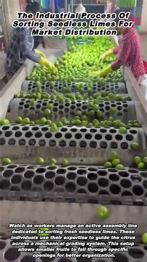 The Industrial Process Of Sorting Seedless Limes For Market Distribution
