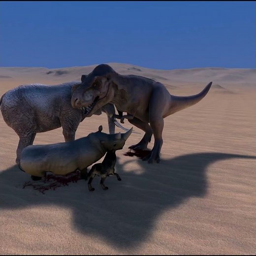 T-REX VS ELEPHANT + RHINO + WOLF - UEBS MODS - Ultimate Epic Battle Simulator