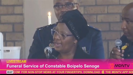 Constable Boipelo Senoge’s family honors her memory with a heartfelt tribute at her funeral. | Mdntv