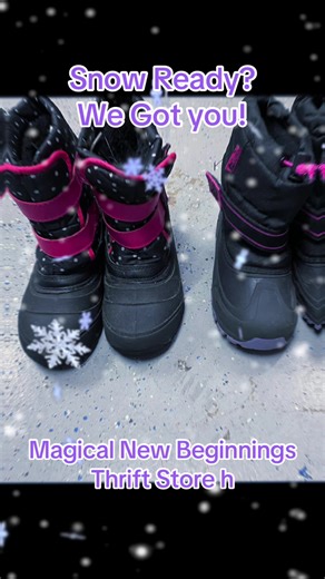 Preloved girls snow boots. Great condition and ready for your next adventure. Size 2 Size 13 Both for youth Magical New Beginnings Thrift Store. The Thrift Store Above! Come visit us and get a great deal. New, Like New and Preloved items updated daily! 514 S. Smith B113 Corona CA TUESDAY- SATURDAY 11am-7pm Ask about our daily deals! some restrictions may apply Magical New Beginnings Thrift Store!#magicalnewbeginnings #thrift #snowboots