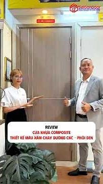✅ Review thực tế cửa nhựa composite màu xám – Sang, bền, đáng tiền