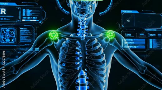 D spinal analysis, Detailed vertebra and nerve visualization, Advanced imaging of spine and pelvic regions, Comprehensive holographic assessment of spinal and pelvic structures
