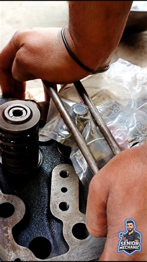 Valve Lock Installation in a few Seconds #engine #mechanic #valverepair #truck #shorts #tips #viral