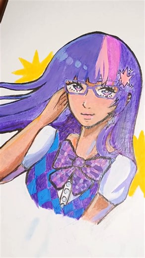 drawing Twilight as a human! #art #mlp #mylittlepony #twilightsparkle #artistsupport #arttok