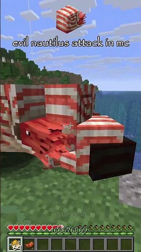 evil nautilus attack in #minecraft 🐚