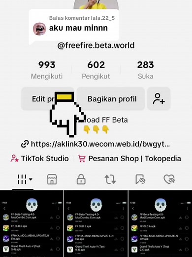 FREE FIRE BETA ID on TikTok