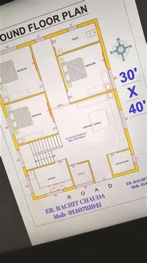 30x40 house plan east facing | 30x40 house design | 1200 square feet house design | #housedesign