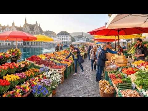 Morning Farmers Market in Bern 🇨🇭 | Walking in Switzerland’s Most Beautiful City